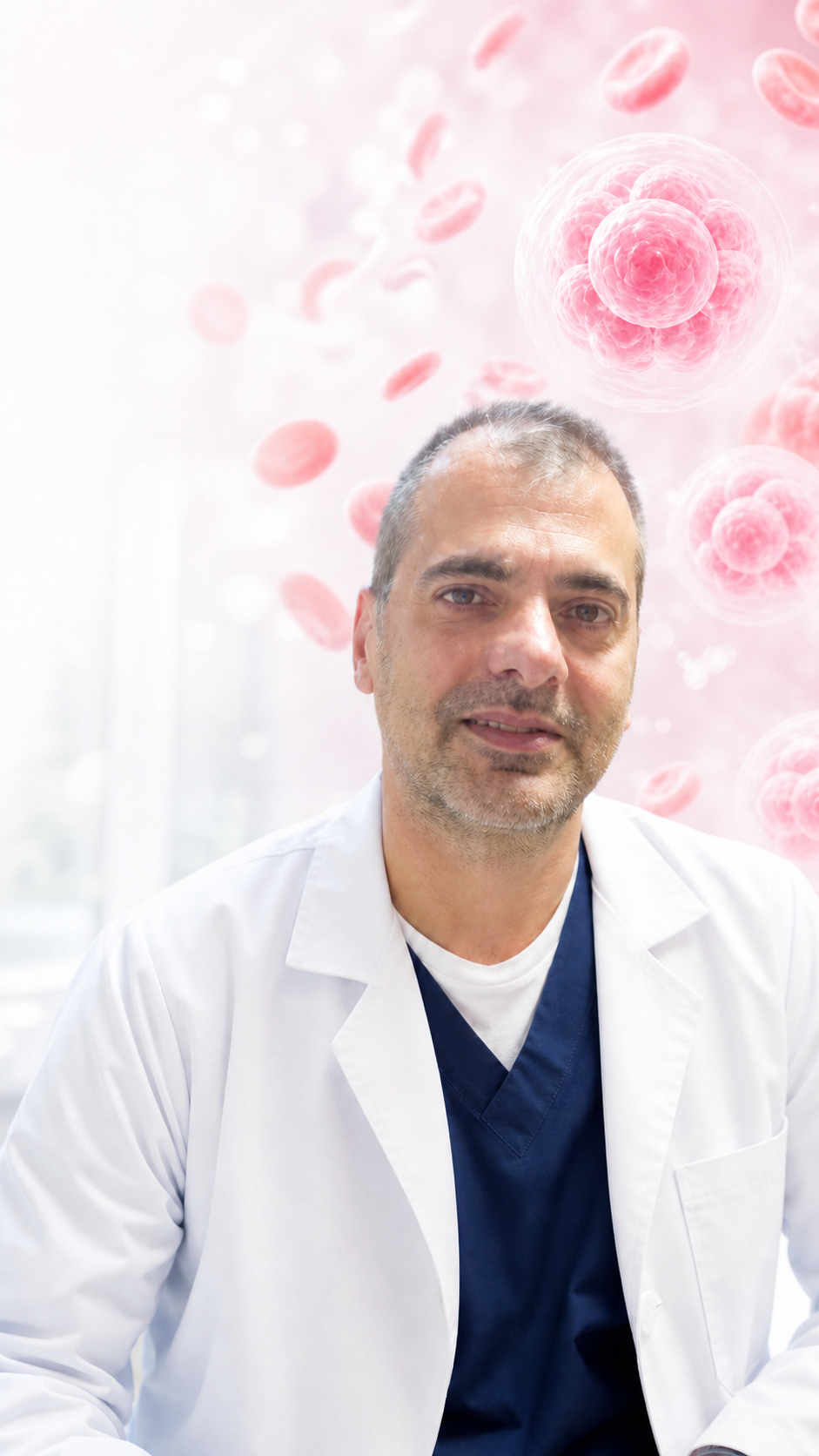 Dr. Agustín Gustavo Ali con guardapolvo blanco